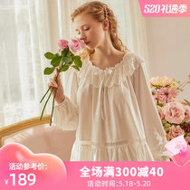 Dust Hee Pyjamas Lady Spring Autumn Long Sleeve Long Pants Suit Retro Palace Princess Wind Lace Lace home Clothing Thin
