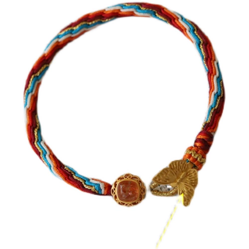 Набор материалов, плетеный браслет с одной бусиной, браслет из красной нити ручной работы, DIY