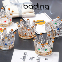 ins Wind beauty makeup egg storage shelf crystal glass crown bracket decoration powder puff drying jewelry rack Pen Holder