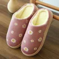 New cotton slippers female and female couple anti-slippers cotton drag indoors indoor household warm rabbit slippers