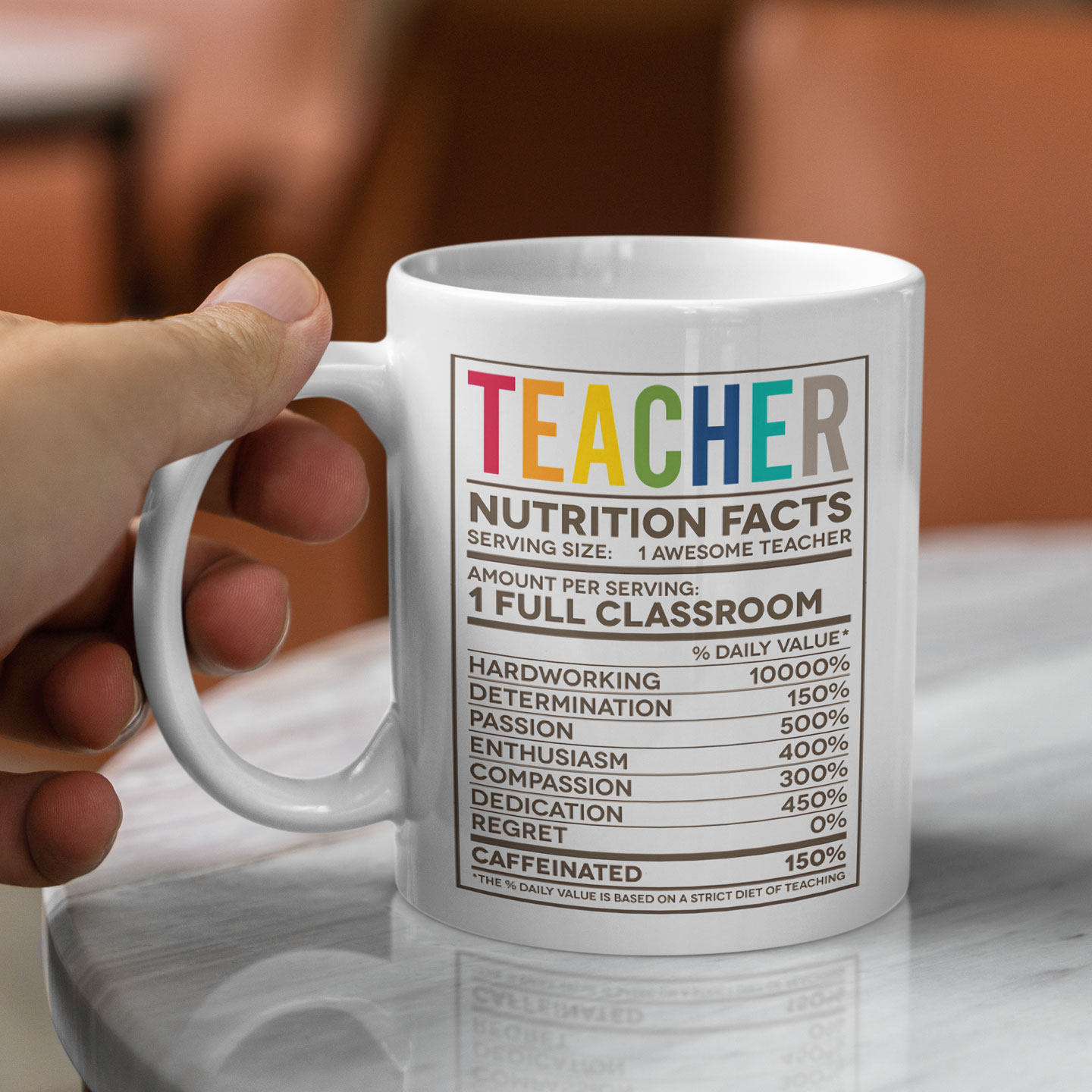 A fun and abstract mug with nutritional components for teachers, a water cup for teachers' Day gift, 2025 new style