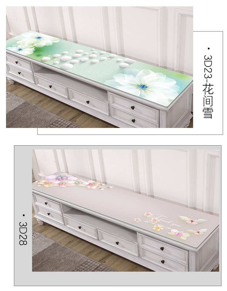 3D thực vật tủ TV khăn trải bàn hình chữ nhật PVC kính chống thấm tấm pha lê phòng khách bàn cà phê mat bàn mat khăn trải bàn dày - TV tivi samsung 55tu8000