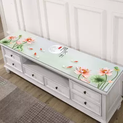 3D printed TV cabinet tablecloth Waterproof rectangular PVC soft plastic glass crystal board Coffee table pad table pad cover cloth
