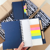 Integrated multifunctional coil notebook convenient for writing and writing pen ruler suit