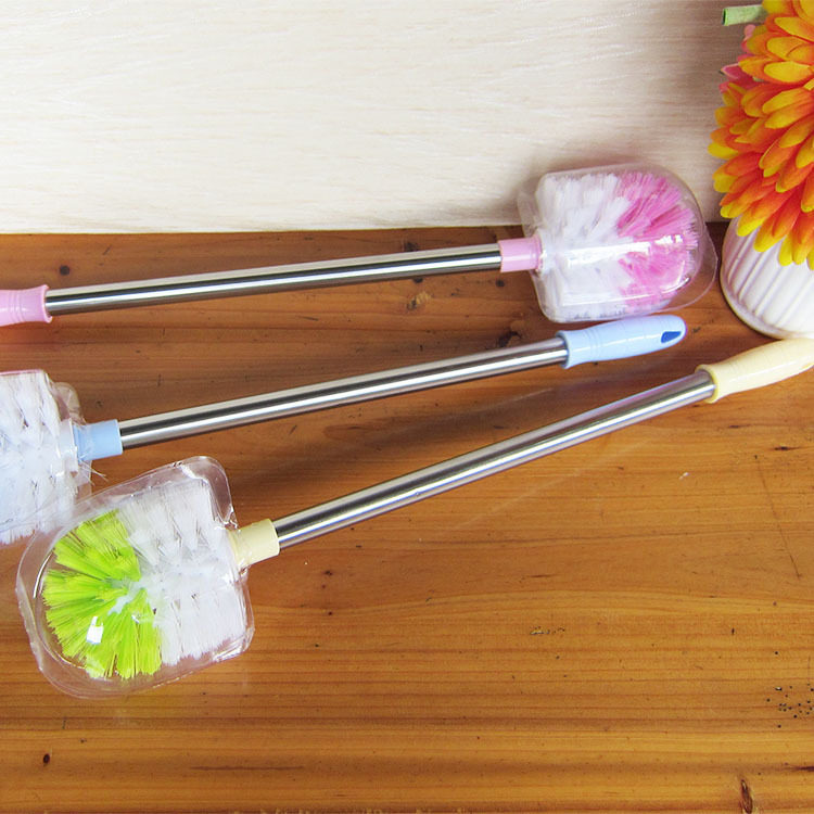 (daily special price) 3 clothes lengthened thickened stainless steel long handle toilet brush Full go to dead angle clean toilet