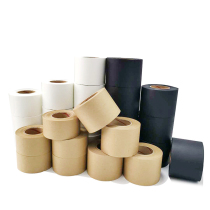 Eco-friendly kraft paper adhesive tape water-based custom black white painting water soluble adhesive tape can be written with hand ripping adhesive tape paper