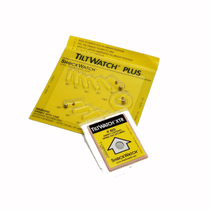 TILTWATCH XTR anti-tilt label Wooden Case Transport Up instructions Chromic Plastic Adhesive Alert Sticker