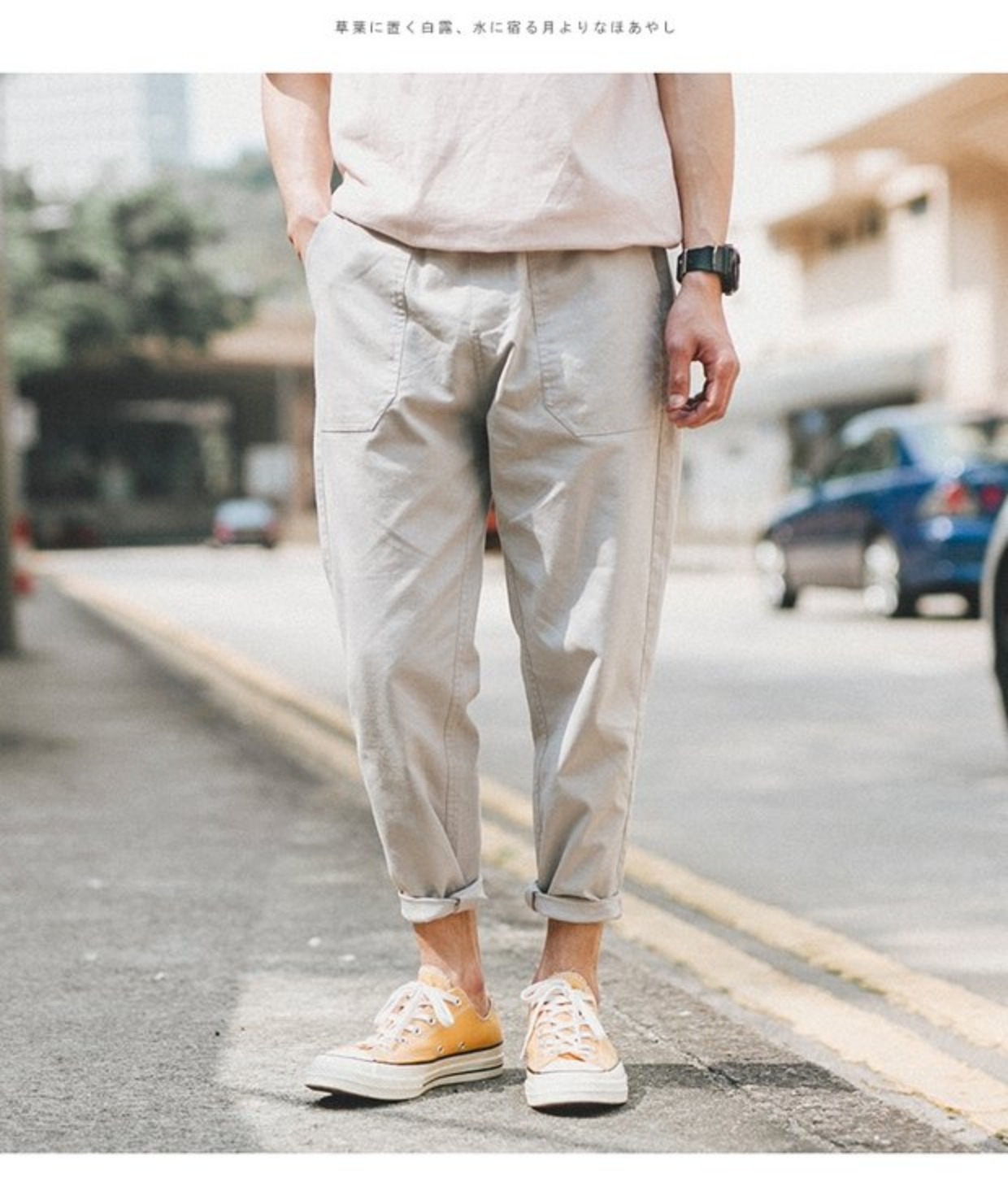 Mùa hè 2018 nam phiên bản Hàn Quốc của quần lửng ống rộng thông thường quần yếm trẻ trung sinh viên Harlan chín quần quần tây nam