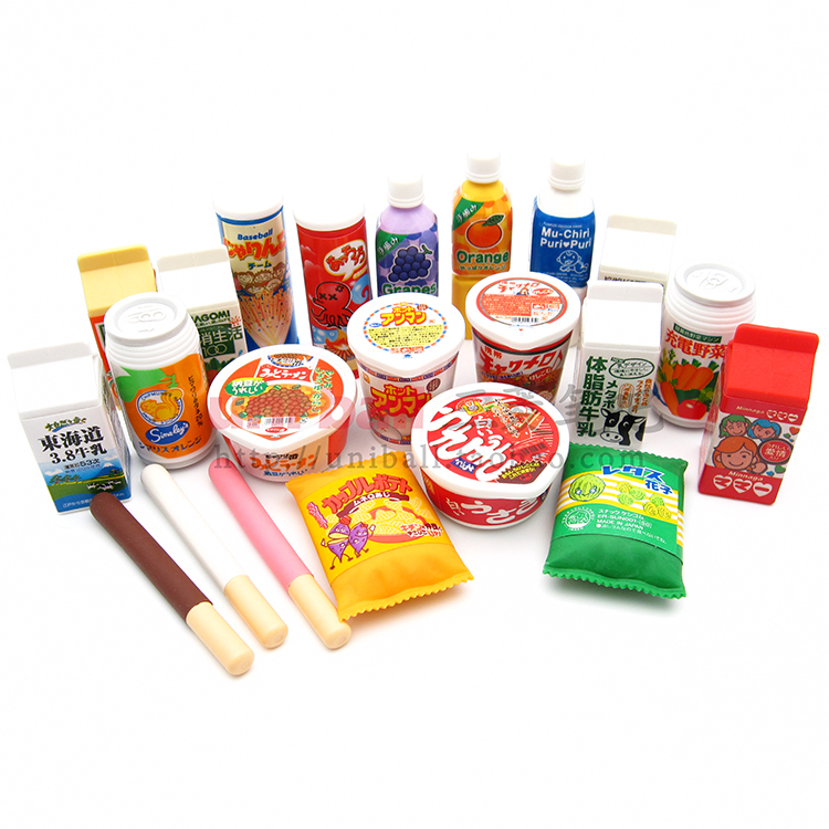 iwako Japan eraser elementary school student prize gift drink milk orange juice snacks instant noodle creative cute 