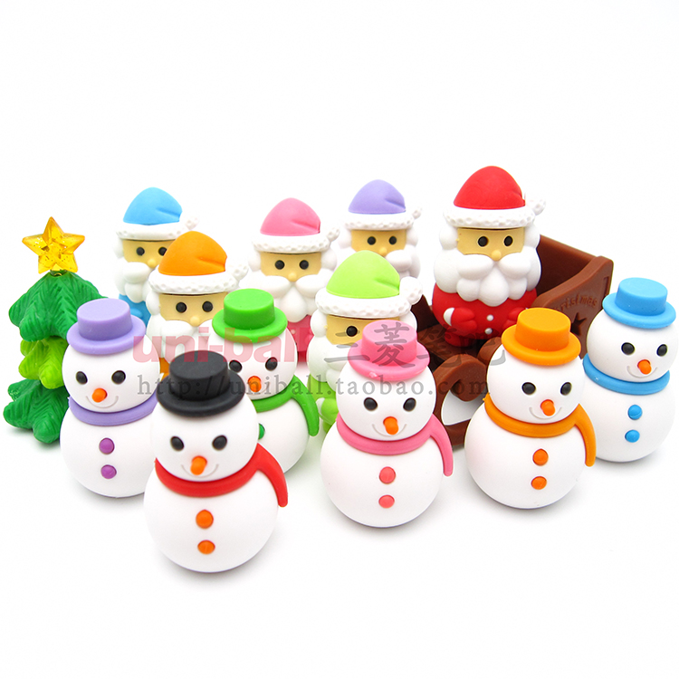 Iwako Japanese Eraser Snowman Christmas Santa Claus Tree Sleigh Small Gift Creative Boys and Girls Prizes