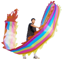 Square fitness dragon slinging dragon ribbon slinging dragon color strips beginner adult middle-aged and elderly bronzing ball program playing dragon