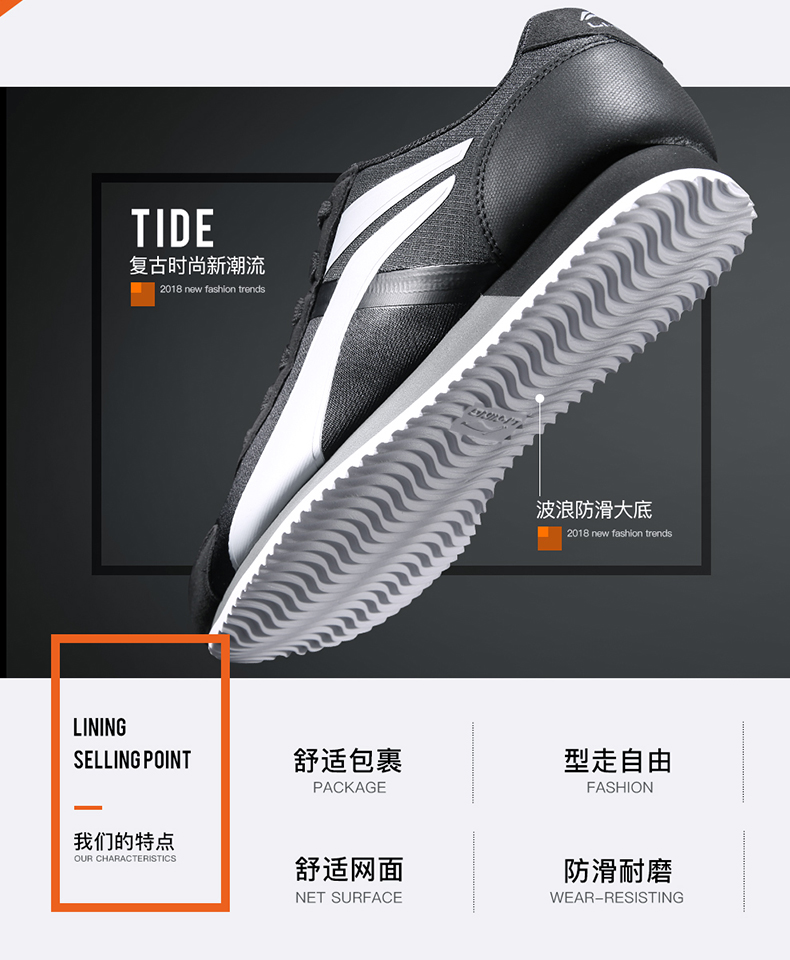 Li Ning của nam giới giày thường giày 2018 mùa hè retro đen lưới thoáng khí đích thực giày giày thể thao forrest giày các hãng giày sneaker nổi tiếng