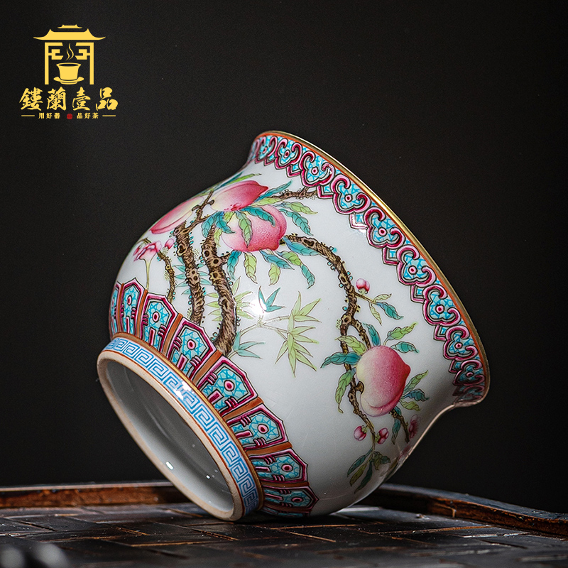 Jingdezhen ceramics all hand pastel live live peach master cup hand - made kunfu tea tea cup single CPU