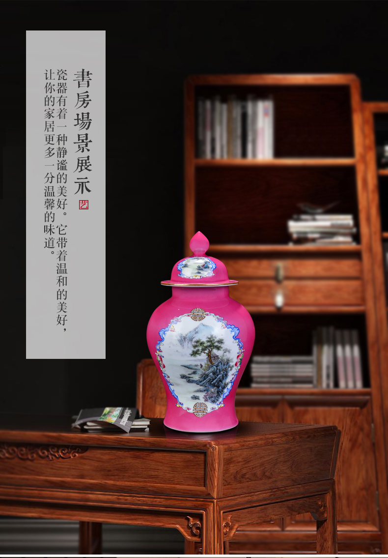 Jingdezhen ceramic all hand - made imitation the qing yongzheng offering general red paint as cans of new Chinese style household storage tank caddy fixings