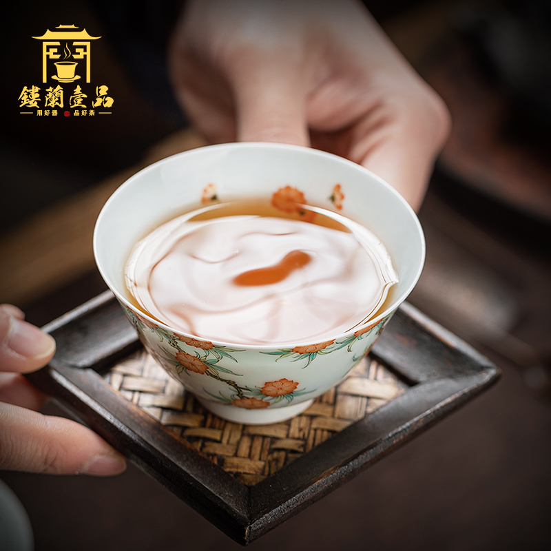 All hand - made pastel masters cup jingdezhen Chinese kung fu tea set ceramic tea cup single cup sample tea cup bowl