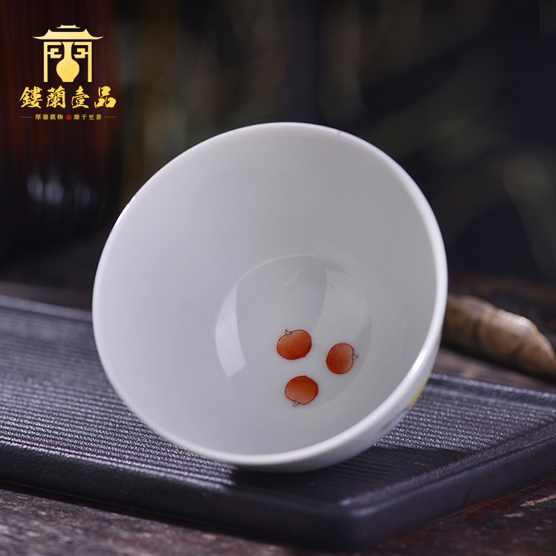 Jingdezhen ceramic all hand antique pastel sanduo lines master cup kung fu tea with a single cup cup by hand