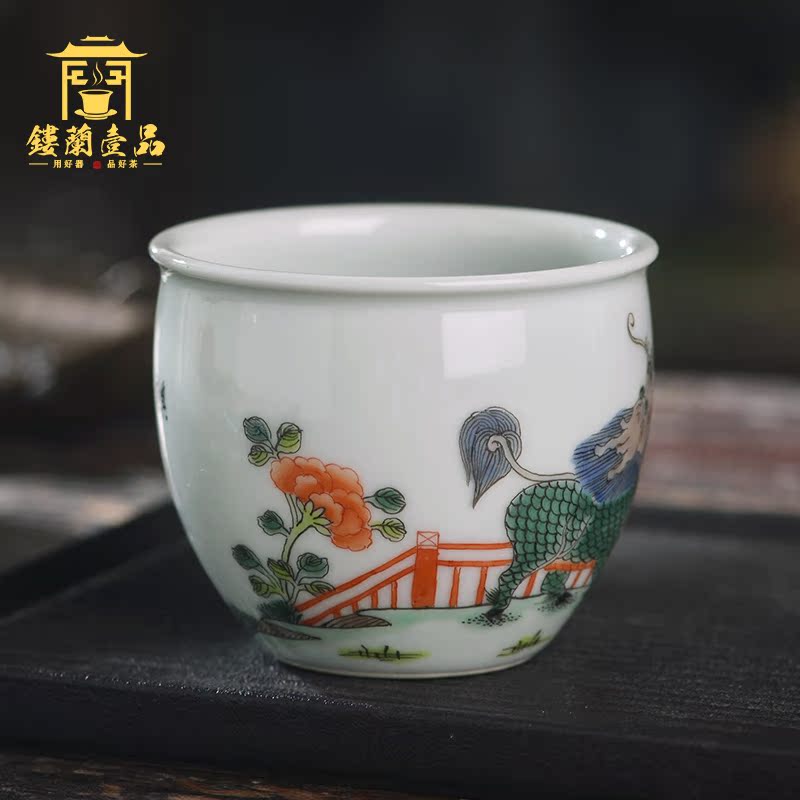 All hand - made pastel kirin cup delight in master of jingdezhen ceramics kung fu tea set personal tea cup to use single CPU