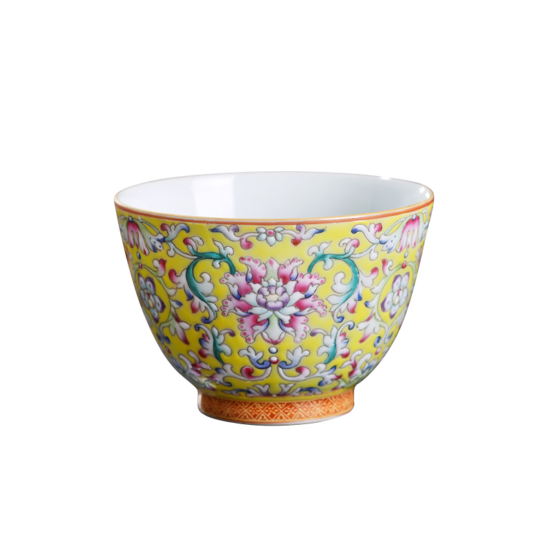 Jingdezhen ceramic all hand made enamel colors branch lotus masters cup from the individual single cup sample tea cup tea cups