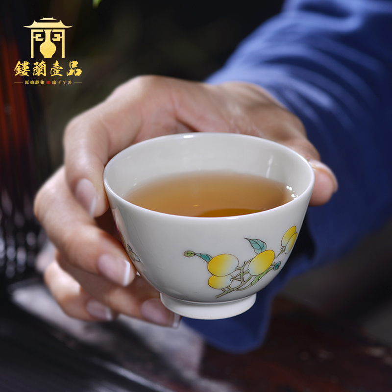 Jingdezhen ceramic all hand antique pastel sanduo lines master cup kung fu tea with a single cup cup by hand