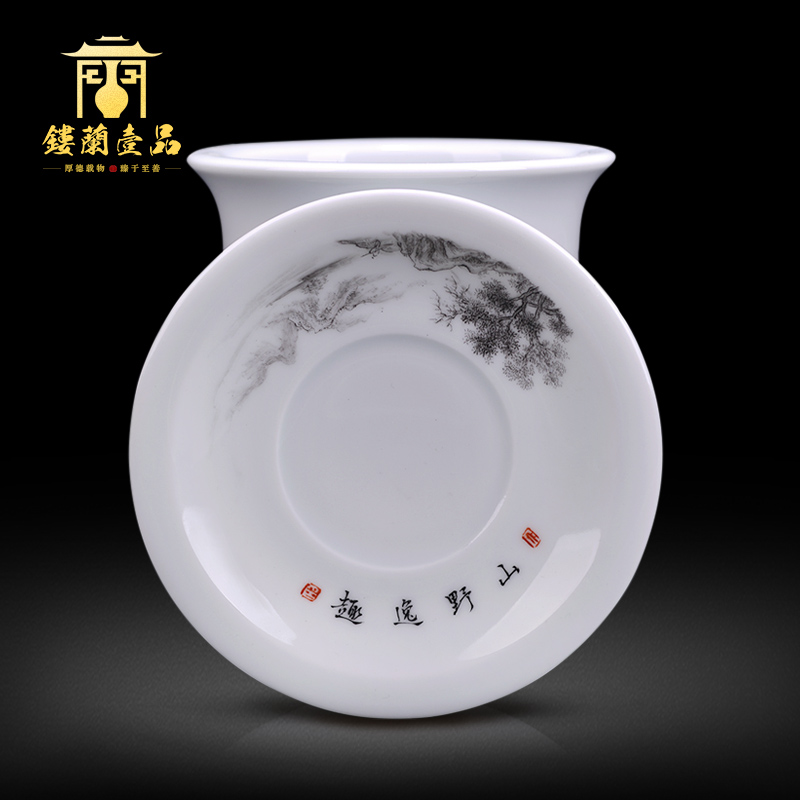 Jingdezhen ceramics all hand - made color ink landscape decoration collection flowerpot play elegant Chinese style household gift porcelain furnishing articles