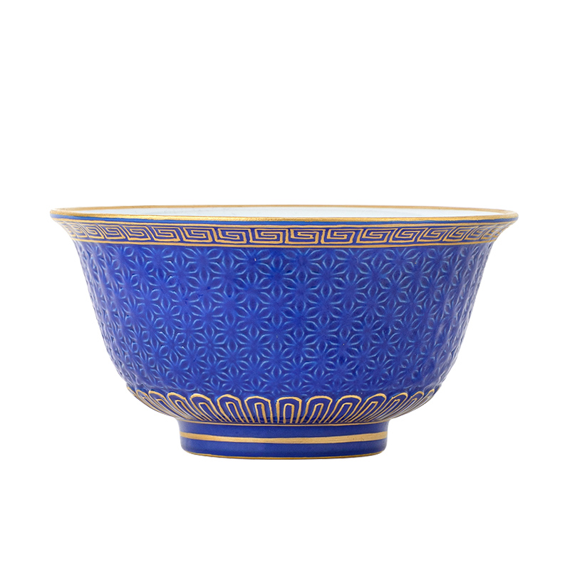 Jingdezhen ceramic all hand - made blue glaze see hand - cut single master of kung fu tea cup tea cup large bowl