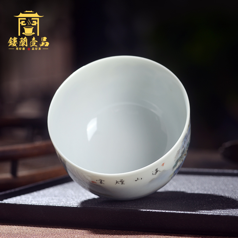 Jingdezhen ceramic all hand - made pastel khe sanh cloud masters cup from the personal single cup sample tea cup tea cups