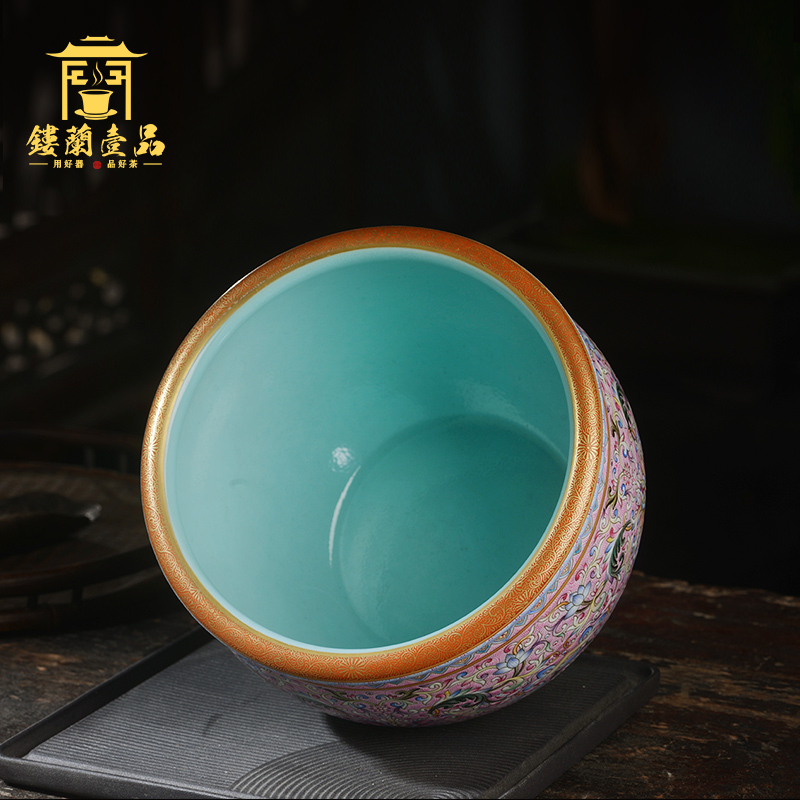 Jane hall inside spill turquoise spent washing powder to treasure phase of jingdezhen ceramics all hand tea accessories decorative furnishing articles