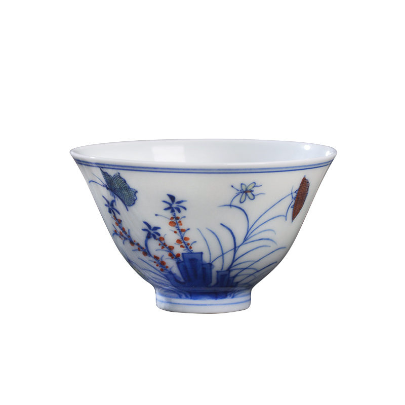 Jingdezhen ceramic masters cup of copy in color bucket cup of sowing and ploughing kung fu tea cups all hand hand draw a single CPU