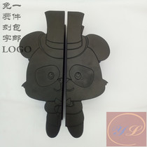 Customized glass door handle animal LOGO Digital special shape handle black frameless door handle
