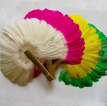 2019 new craft feather fan goose wool fan black color white large busfan summer cool fan light