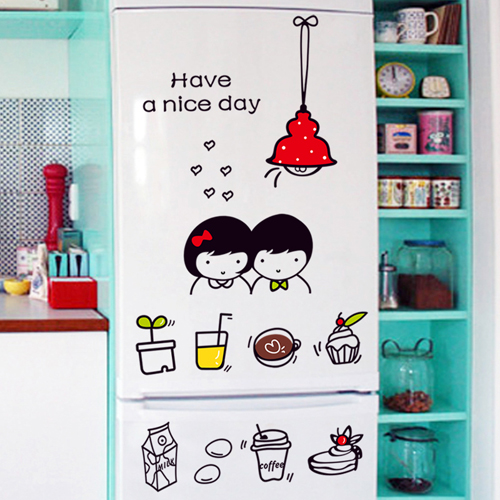 Stylish Kitchen Wall Stickers Dining Cabinet Decorative Stickers Refrigerator Stickers Personalized Creative Wall Stickers Can Be Removed