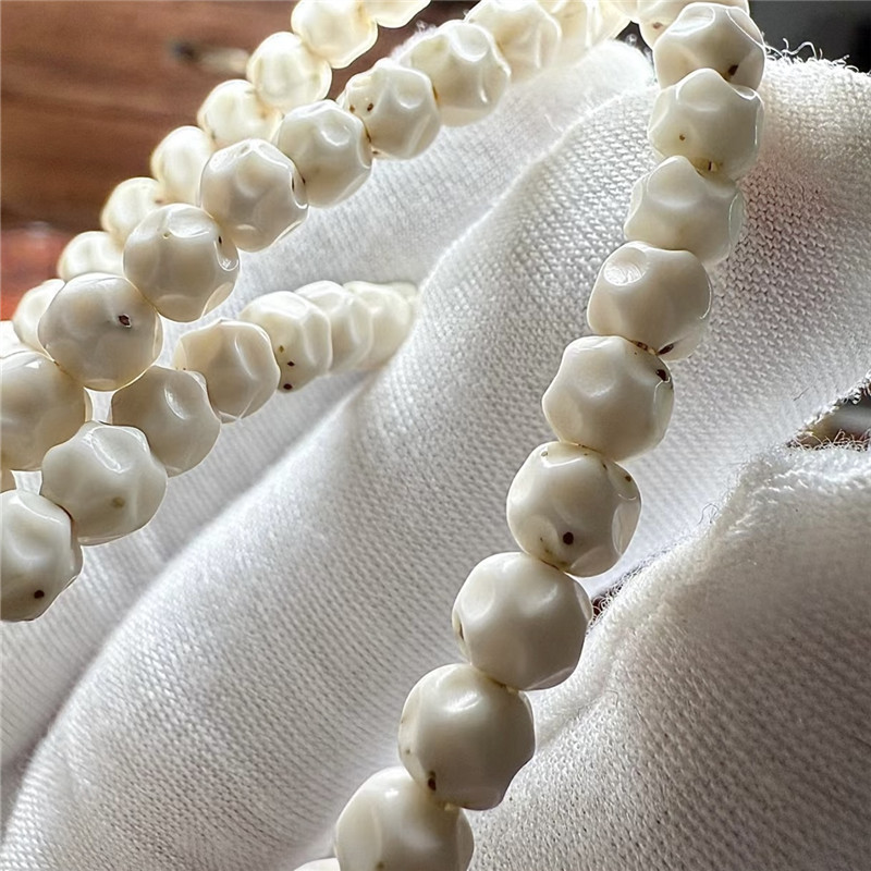 Hainan Original Ecological Star-Moon Bodhi Seed 108 Beads Ice Bone White Porcelain Accessories Handmade Star-Counting Necklace