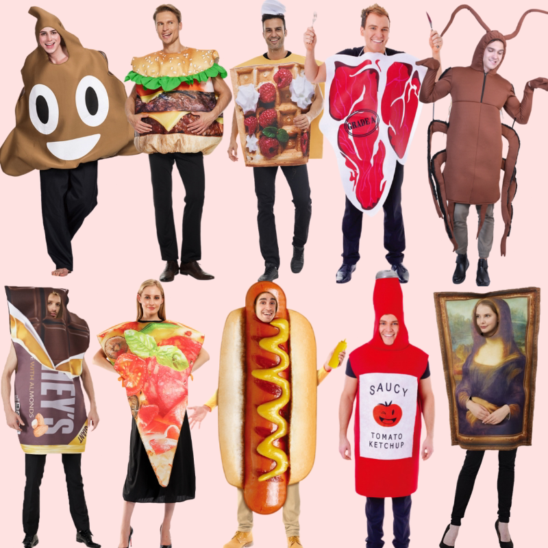 Halloween Cos Clothing Adult Cockroach Poop French Fries Burger Sausage Instant Noodles Funny Clothes Funny Creative Clothing