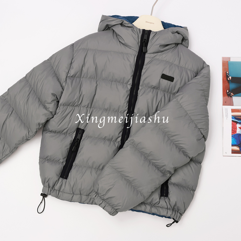 Girl M! Sweet, Cool, and Stylish! Color Scheme Is Trendy, Lightweight, Warm, Zippered Hooded White Goose down Jacket for Women, Autumn and Winter