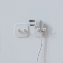 Creative power plug adhesive hook kitchen wire adhesive wall mounted storage non-perforated socket no trace stick hook