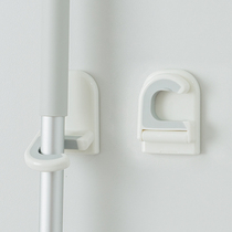 Mop clip artifact white adhesive hook holder fixed non-perforated wall Wall Wall toilet hanger nail-free strong storage