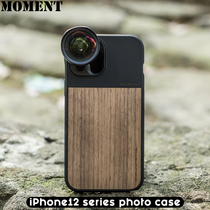 New Moment Photo case iPhone12Promax wood grain canvas Protective case lens holder