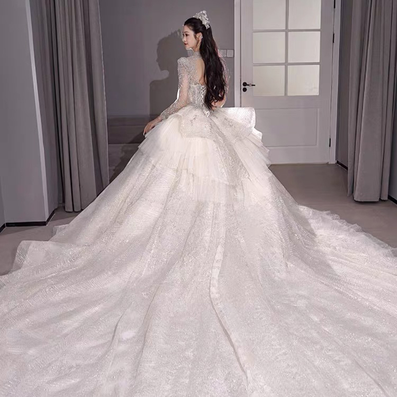 French wedding bride 2023 new high -end main yarn high -end texture heavy work in princess escape princess French wedding bride 2023 new high -end main yarn high -end texture heavy work in princess escape princess