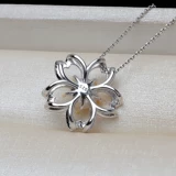 S925 серебряная подвеска с цветком сливы, разделенная по цветам, голова, нижняя опора, жемчуг 7-8, ожерелье из волос плода, кулон, аксессуары «сделай сам», пустая поддержка, тренд 5483