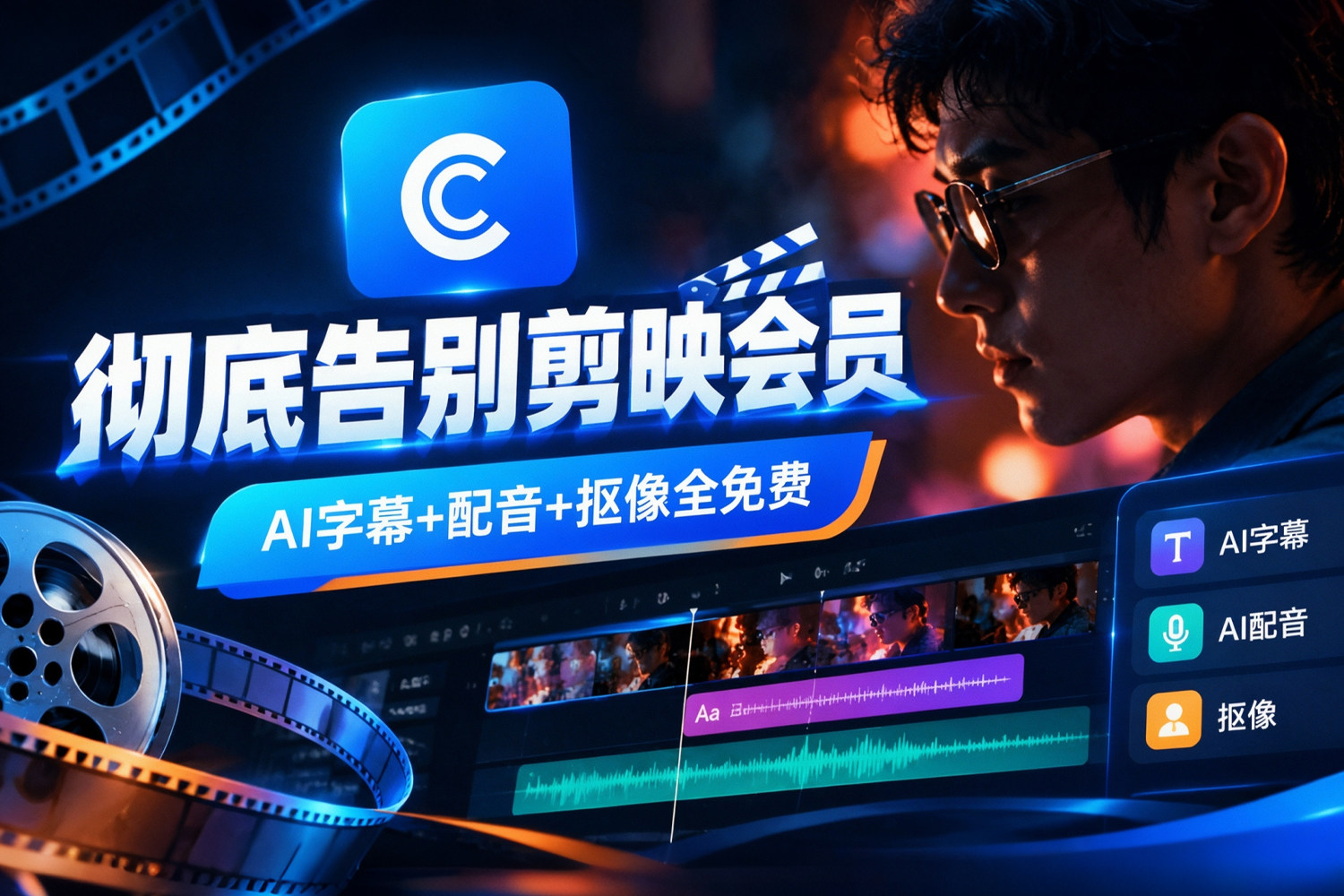 彻底告别剪映会员！开源剪辑神器，无水印、无账号、素材永不上传，AI字幕+配音+抠像全免费