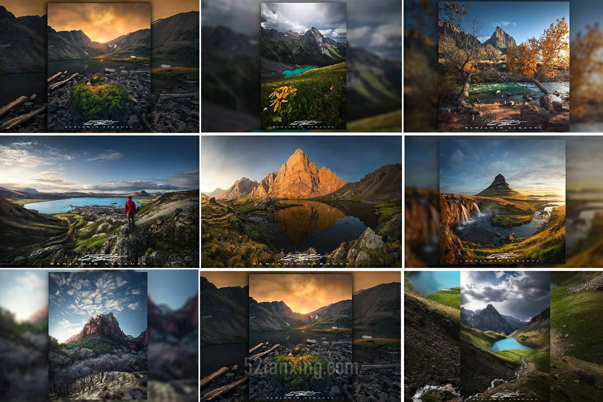 【风光摄影教程】 摄影师Ben Strauss风光摄影后期调色修图9套教程合集-中英字幕+RAW原图