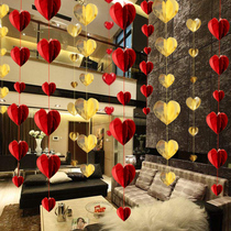 Wedding three-dimensional mirror hanging flower hanging decoration party birthday wedding room wedding decoration festival wedding scene layout