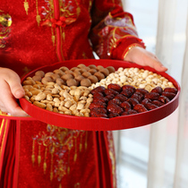 Wedding supplies candy plate festive tea plate sugar plate fruit plate wedding reception red tea cup bride tray