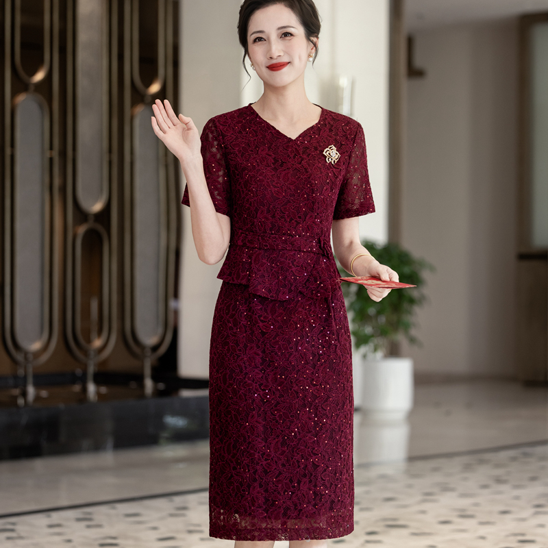 Wedding Dress for Mother-In-Law, Summer, Elegant, Youthful, High-End, 2026, Mother's Engagement Banquet Dress, Fake Two-Piece Suit