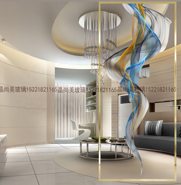 Art Glass Screen Xuanguan Partition Brief Stylish Dry Wet Zone Isolated Modern Extremely Minimalist Light Extravagant Style Double-sided