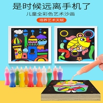 Hibiscus Angel Sand Painting Children Diy Handmade Colorful Sand Girl Baby Puzzle Color Sand Scraping Toy Suit