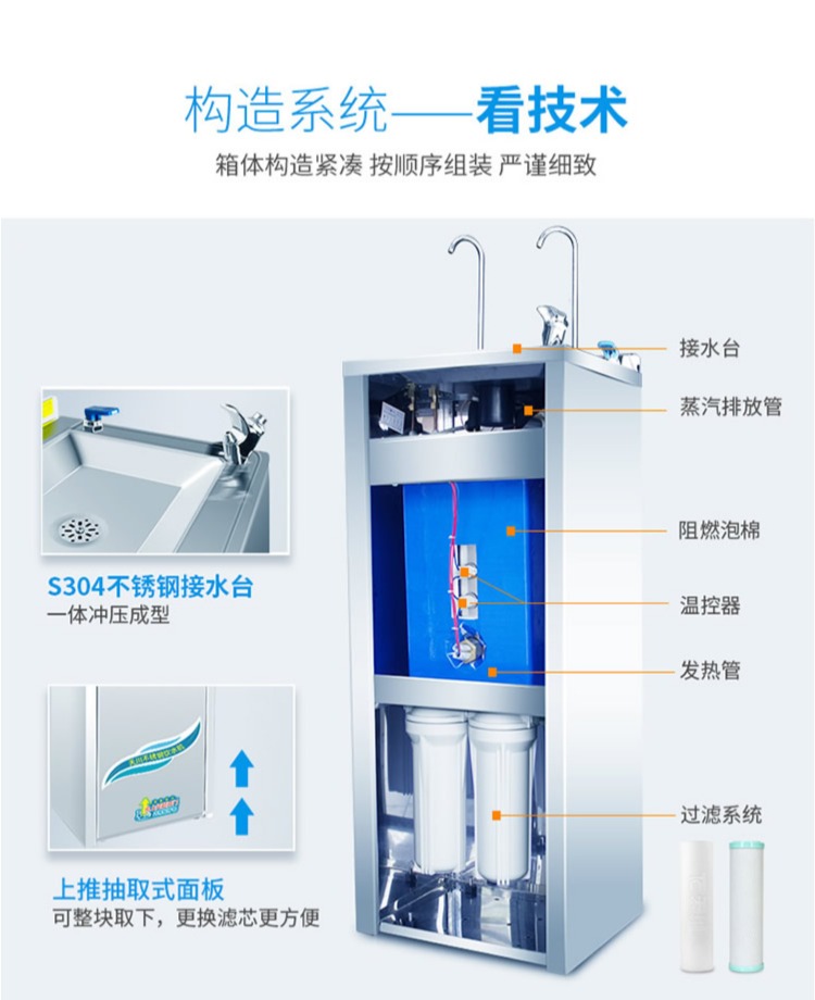 máy lọc nước xiaomi Vòi nước uống thẳng bằng thép không gỉ Tianchuan W500 thẳng đứng siêu lọc RO nhà máy lọc nước ký túc xá thương mại máy nước máy lọc aqua