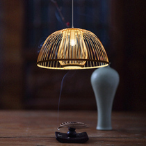 Nordic ins Net red chandelier bamboo dining room lamp tatami tea room creative handmade bar aisle chandelier cage