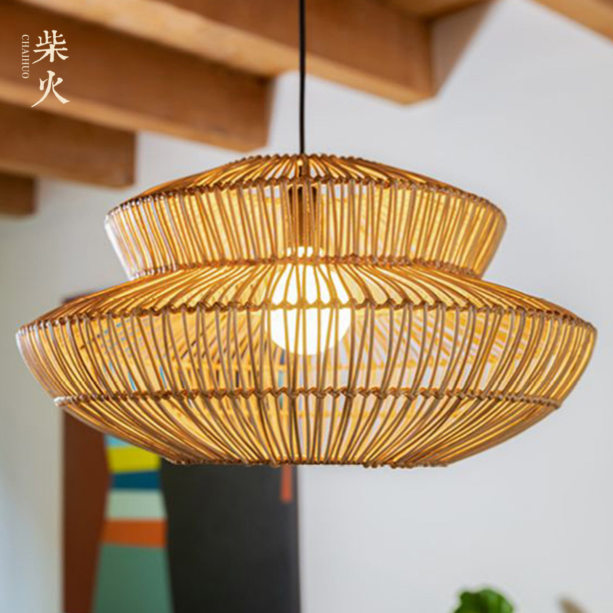 Personality Creative Folk Hotel Dining Room Hotel Fire Pot Shop Handwoven North Eurowind Lamp Fujishida Garden Garden Chandeliers