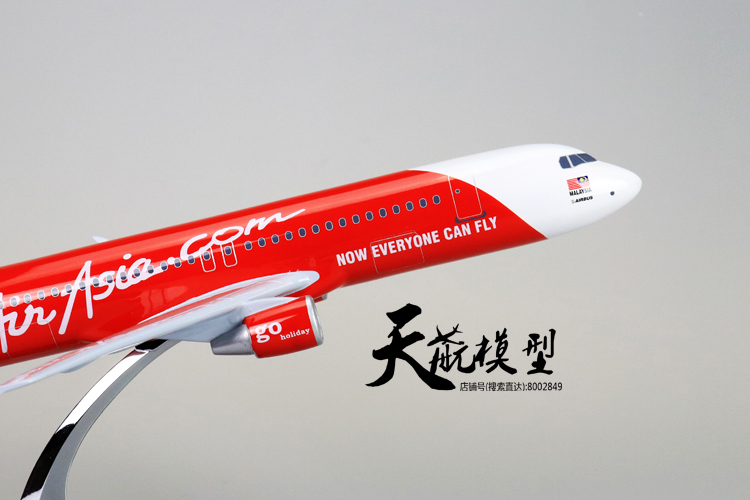 Red AirAsia tĩnh máy bay mô hình mô phỏng máy bay chở khách trang trí Airbus A320 Châu Á hàng không phòng khách trang trí 47 cm kinh doanh đồ chơi trẻ em